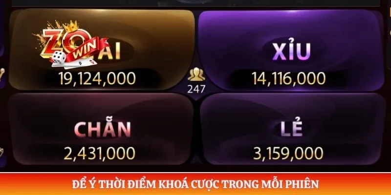 Tài Xỉu MD5 Zowin - Khám Phá Cách Đọc Mã Và Kiểm Tra Kết Quả 4 Để ý thời điểm khoá cược trong mỗi phiên