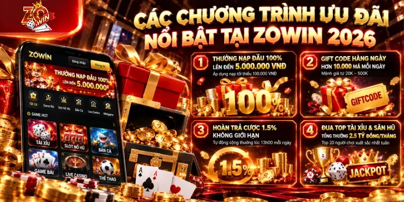 ZOWIN 22 Các chương trình ưu đãi nổi bật tại Zowin 2026