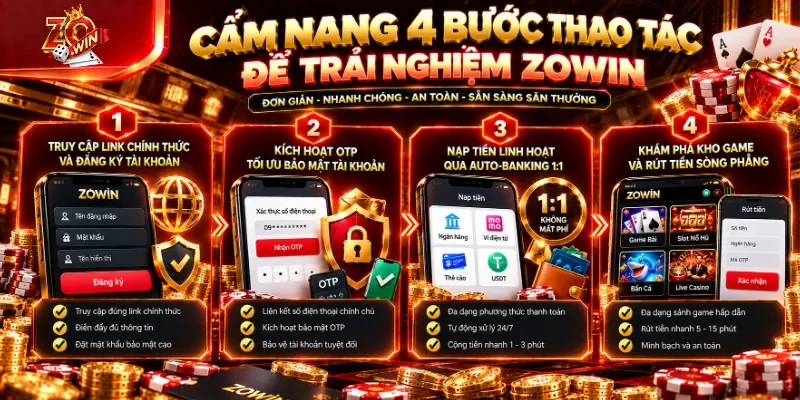 ZOWIN 24 Cẩm nang 4 bước thao tác để trải nghiệm Zowin